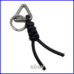 BOTTEGA VENETA Triangle Keyring Chain Black Loop Black X Silver Pre-owned H5.3
