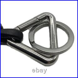 BOTTEGA VENETA Triangle Keyring Chain Black Loop Black X Silver Pre-owned H5.3