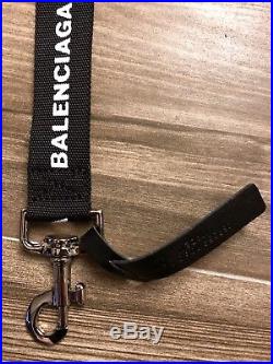 Balenciaga Black Logo Lanyard Keychain