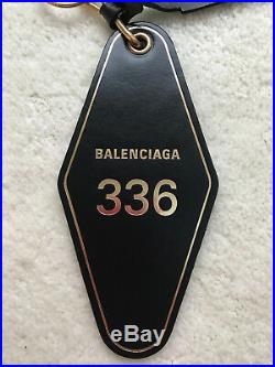 Balenciaga Black &gold Hotel Diamond Keychain Key Ring With Tags. Dust Bag & Box