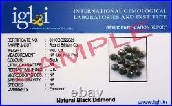 Black Diamond One 1 Row IGL Certified Designer Chain Hip Hop Necklace 40 Ct AAA