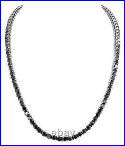 Black Diamond Unisex HIP HOP Chain Necklace 925 Silver, 4 mm, 24 AAA Awesome