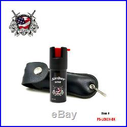 Black STRIKER USA. 50oz Artificial Leather Case Key Chain Pepper Spray