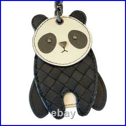 Bottega Veneta 523439 Intrecciato Leather Panda Bear Key Ring Bag Charm