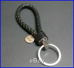 Bottega Veneta key ring Intrecciato Black Silver Authentic Used