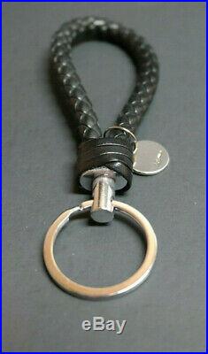 Bottega Veneta key ring Intrecciato Black Silver Authentic Used