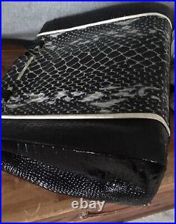 Brahmin Alice Carryall Carlisle Black Large Leather Tote Handbag Purse