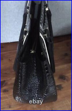 Brahmin Alice Carryall Carlisle Black Large Leather Tote Handbag Purse