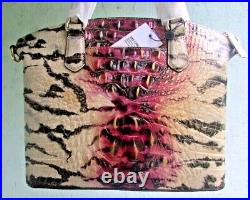Brahmin Duxbury Starlet Ombre Cream Black Plum Animal Strp Print Leather Handbag