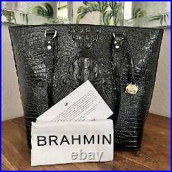 Brahmin Large Ellen Tote Bag BLACK Melbourne Leather Purse NWT