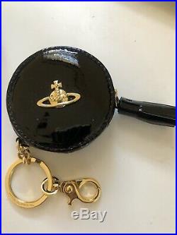 Brand New Vivienne Westwood Key Chain Coin Bag Black Gold