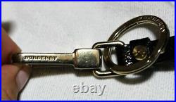 Burberry Black Gold Studded Leather Tassel Charm FOB Keychain 7 long w Box