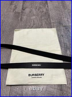 Burberry Black Leather and Coated Canvas Lanyard