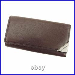 Burberry Key case Key holder Brown Black leather Mens Authentic Used Q463