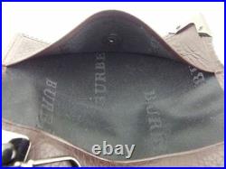 Burberry Key case Key holder Brown Black leather Mens Authentic Used Q463