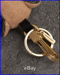 Burberry Thomas Bear Cashmere Logo Trench Coat Key Ring, Bag Charm Camel Nwt