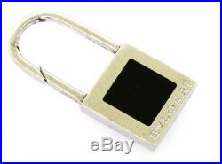 Bvlgari Bulgari 925 sterling silver and onyx padlock key chain clip