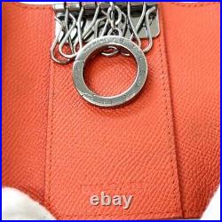 Bvlgari Leather 6 Key Chain Key Case with Key Ring made in Italy Used from Japan
