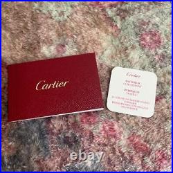 CARTIER Lather Photo Keyring Keychain Black x Silver CRM00167 with Box