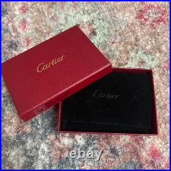 CARTIER Lather Photo Keyring Keychain Black x Silver CRM00167 with Box