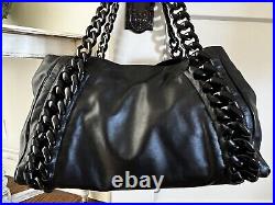 CHANEL CC Black Leather Grand Shopping Large Tote Shoulder Bag Modern Chain NWT