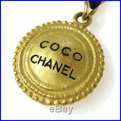 CHANEL CC COCO Logos Medallion Charm Gold Chain Key Holder Ring 95A AK25297k