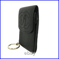 CHANEL CC Logo Caviar Key Case