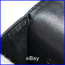 CHANEL CC Logos Multi Case Black Caviar Skin Leather Italy Vintage Auth #S813 M