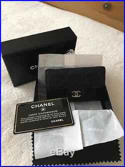CHANEL CC Matelasse 6 Ring Key Case Holder Caviar Skin Black GHW
