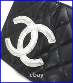 CHANEL Cambon Line Quilted Calf Leather 6 Hooks Key Case Black/Silver #53402