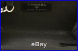 CHANEL Caviar Skin Zip Around Key Chain Purse F00474