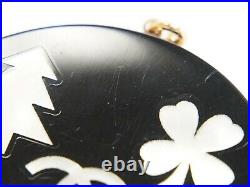 CHANEL Coco Mark Plastic Gold Plated Bag Charm Key Chain Holder Black White CC