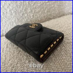 CHANEL Key Holder Wallet Black Caviar