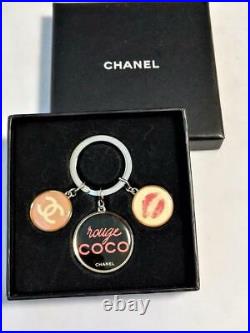 CHANEL Key Ring Holder Chain Coco Charm Vip 2010 Gift Novelty withBox Silver #0232