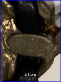 CHANEL Key ring Cocomark Vintage Keychain Ribbon Matelasse Chain Black Leather