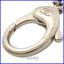 CHANEL Key ring chain holder Bag charm AUTH Coco Mark Black CC Rinestone F/S