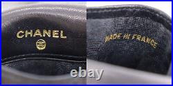 CHANEL Logos Chain Used Multi Mini Case Pouch Black Leather France #AE638 Y