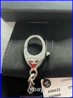 CHANEL Resin Crystal CC Robot Bag Charm Key Chain Black