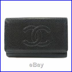 CHANEL key holder COCO Mark Caviar skin