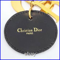 CHRISTIAN DIOR Logo Letters Bag Charm Keyring Key Holder Gold Plated Accessory
