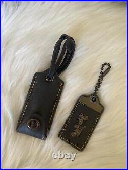 COACH 1941 Hang Tag Leather Horse & Carrigae Bag Charm Fob Black/brown. Rare