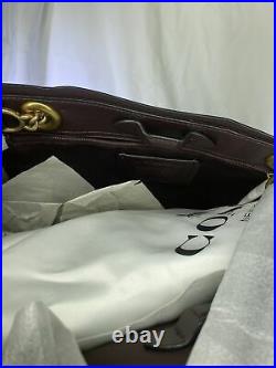 COACH 78218 Signature Chain Central Leather Tote Black $375 NEW