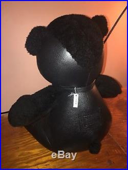 COACH Authentic Ltd. Edition Fuzz Black Leather Collectible 15 Teddy Bear NWT