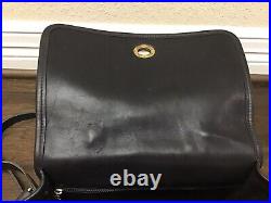 COACH Court Bag 9870 USA Black Leather Satchel Crossbody Handbag Purse + Wallet