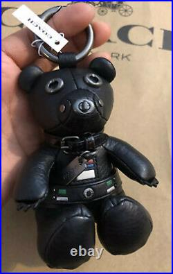 COACH STAR WARS Leather Darth Vader Bear Keychain Bag Charm NWT