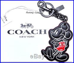 COACH X DISNEY LTD MICKEY MOUSE Black Leather Tote Bag, Wristlet & Keychain NWT