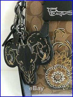 COACH (f76957) Chelsea Champlain Tattoo Lg Wristlet/Pouch & Ram Key Chain NWT