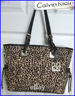 Calvin Klein Summer Wear Shoulder Hand Bag Handbag Animal Prnt Tote withKey Chain