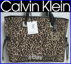 Calvin Klein Summer Wear Shoulder Hand Bag Handbag Animal Prnt Tote withKey Chain