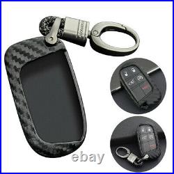 Carbon Fiber Key Fob Chain For Jeep Dodge Chrysler Accessories Cover Case Ring